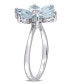 ფოტო #4 პროდუქტის Aquamarine and Diamond Accent Floral Ring