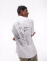 Topman oversized fit t-shirt with front and back mediterranean street print in white