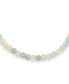 Bling Jewelry plain Simple Western Jewelry Very Light Aqua Multi Shades Aquamarine Round 10MM Bead Strand Necklace For Women Silver Plated Clasp 16 Inch