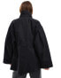 Фото #4 товара & Other Stories long line belted jacket with chunky drawcord tie detail in black