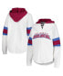 Фото #1 товара Women's White, Burgundy Colorado Avalanche Goal Zone Long Sleeve Lace-Up Hoodie T-shirt