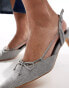 Фото #4 товара Public Desire Rai pointed heeled mule in light grey