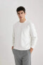 Regular Fit Bisiklet Yaka Dokulu Sweatshirt B6497ax24sp