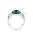 ფოტო #2 პროდუქტის Dark Blue Apatite Gemstone Sterling SIlver Men Signet Ring