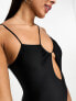 Фото #3 товара NA-KD cut out detail swimsuit in black