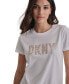 ფოტო #2 პროდუქტის Women's Crewneck Grommet-Logo Short-Sleeve Top