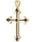 Фото #2 товара Esquire Men's Jewelry black Cubic Zirconia Cross Pendant in 14k Gold-Plated Sterling Silver, Created for Macy's