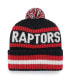 Фото #2 товара Men's Black Toronto Raptors Bering Cuffed Knit Hat with Pom