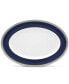 Odessa Cobalt Platinum Oval Platter, 16"