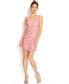 Фото #1 товара Adriana Papell Women's Juniors Sequin Stripe Sheath Dress Pink 9/10