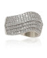 Фото #1 товара Suzy Levian Sterling Silver Cubic Zirconia Pave Tiered Curved Ring