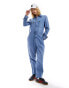 Фото #1 товара Lee unionall overall denim jumpsuit in mid wash