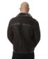 Men's Leather Jacket, Washed Brown with Brissa Wool