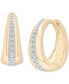 ფოტო #1 პროდუქტის Diamond Tapered Extra Small Hoop Earrings (1/4 ct. t.w.) in Gold Vermeil, Created for Macy's