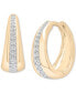 Фото #1 товара Diamond Tapered Extra Small Hoop Earrings (1/4 ct. t.w.) in Gold Vermeil, Created for Macy's