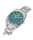 ფოტო #4 პროდუქტის Unisex Three Hand Code Two Silver-Tone Stainless Steel Bracelet Watch 38mm