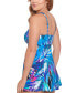 Фото #3 товара Women's Printed Bow-Front Swim Dress, Created for Macy's
