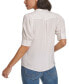 ფოტო #2 პროდუქტის Petite Puff-Sleeve Button-Front Shirt