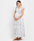 Women's Maternity Flutter Sleeve Maxi Dress