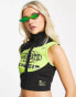 Фото #2 товара Lacoste motor inspired vest in black and lime