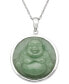 ფოტო #1 პროდუქტის Dyed Jade Carved Buddha Pendant Set in Sterling Silver
