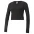 Puma Seamless Fitted Crew Neck Long Sleeve Athletic T-Shirt Womens Black Casual