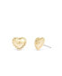 Gold Signature Horse Carriage Heart Stud Earrings