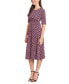 Фото #4 товара Petite Printed Short-Sleeve Midi Dress