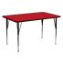 Фото #1 товара 30''W X 60''L Rectangular Red Hp Laminate Activity Table - Standard Height Adjustable Legs