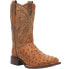 Фото #2 товара Dan Post Boots Alamosa Ostrich Square Toe Cowboy Mens Brown Casual Boots DP3876