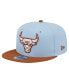 Фото #1 товара Men's Light Blue/Brown Chicago Bulls 2-Tone Color Pack 9fifty Snapback Hat