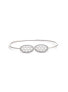 Rhodium Cubic Zirconia Oval Tip Bangle