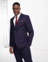 Фото #1 товара Harry Brown skinny fit suit jacket in navy & red check