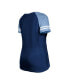 ფოტო #2 პროდუქტის Women's Navy Tennessee Titans Raglan Lace-Up T-shirt