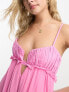 ASOS DESIGN baby doll ruched bust mini dress in pink