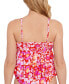 Фото #2 товара Women's Bow-Front Cutout Tankini Top, Created for Macy's