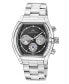 Фото #1 товара Roman Stainless Steel Silver Tone & Black Men's Watch 1291CROS