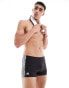 Adidas Performance classic 3-stripes swim boxers in black Черно-белый, M - фото #1