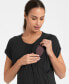 ფოტო #4 პროდუქტის Women's Ultra-Soft Black Maternity and Nursing Loungewear Set