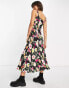 Whistles Maila electric floral dress in black multi