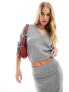 Фото #1 товара JDY knitted v neck jumper co-ord in grey