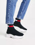 Tommy Jeans – Sockenstiefel-Sneaker in Schwarz