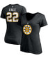 Фото #1 товара Women's Willie O'Ree Black Boston Bruins Authentic Stack Retired Player Name and Number V-Neck T-shirt