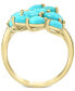 ფოტო #4 პროდუქტის EFFY® Turquoise Cluster & Diamond (1/10 ct. t.w.) Statement Ring in 14k Gold