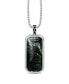 ფოტო #1 პროდუქტის Seraphinite Gemstone Sterling Silver Men Tag in Black Rhodium Plated with Chain