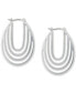 Silver-Tone Medium Openwork Hoop Earrings