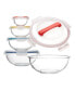 Фото #1 товара 5 Pc Container Nesting Borosilicate Glass Mixing Bowl Set with Locking Lids and Carry Handle