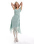 Фото #1 товара Reclaimed Vintage limited edition asymmetric hem midi dress in mint