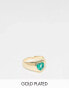 Фото #1 товара Petit Moments gold plated heart stone ring in gold with green stone