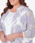 ფოტო #5 პროდუქტის Plus Size Isn't It Romantic Collared Floral Lace Two in One Top with Necklace